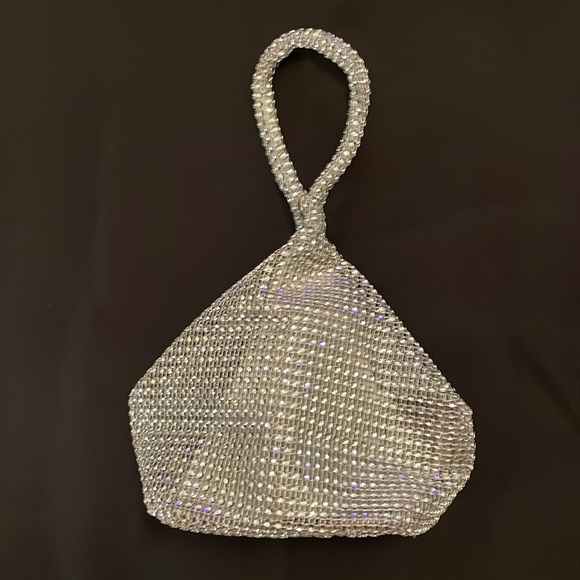 Handbags - Silver sparkling evening purse